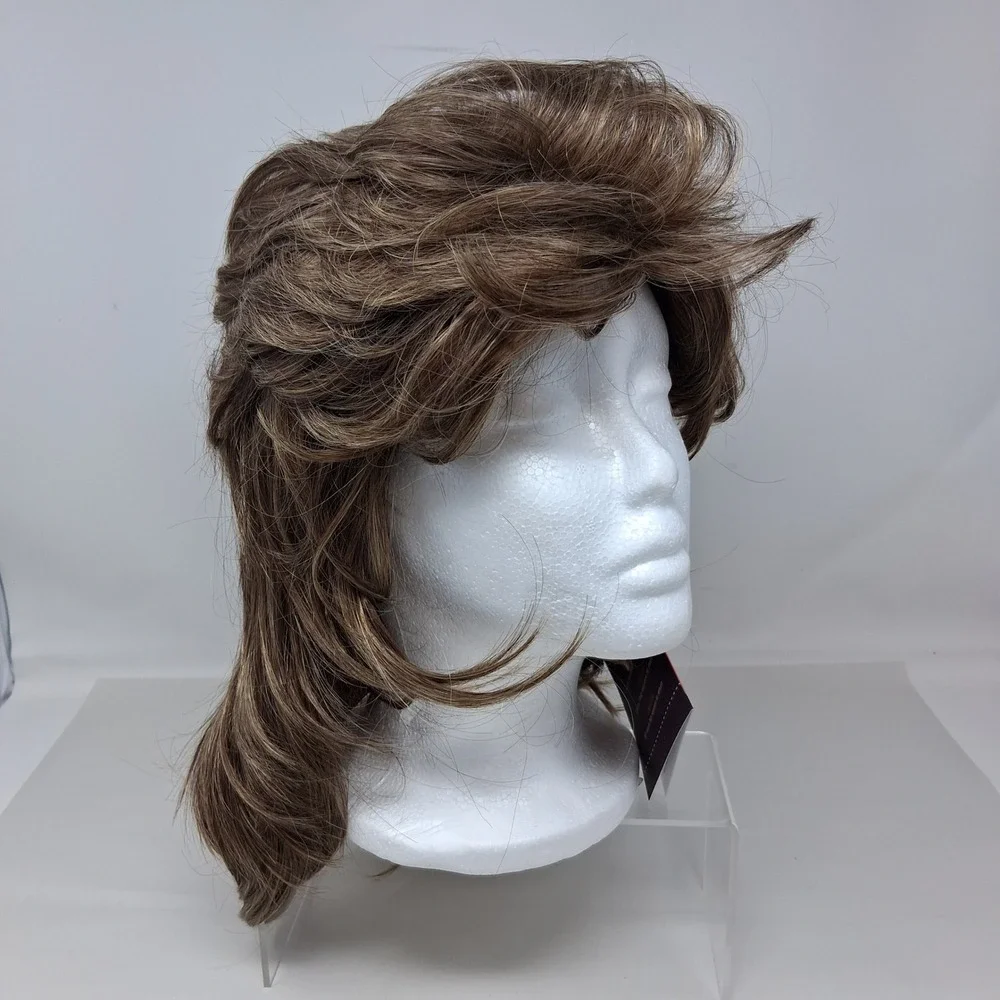 Kaneles S327 Mullet Wig Light Brown Blonde Mix Heat Resistant Synthetic Fiber